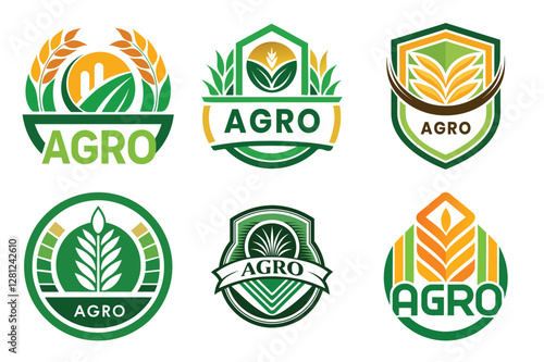 set of Agro logo icons ‍Vector illustration Design