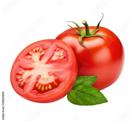 Wallpaper Mural Fresh, Ripe Tomatoes, Whole and Sliced on transparent background  Torontodigital.ca