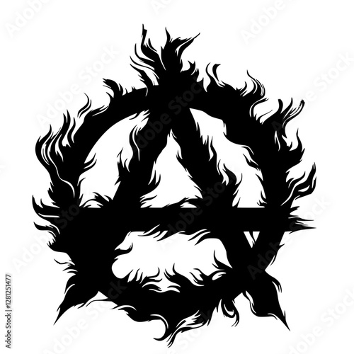 Fire anarchy symbol silhouette