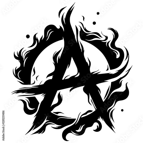 Fire anarchy symbol silhouette