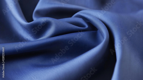 青のシルク生地