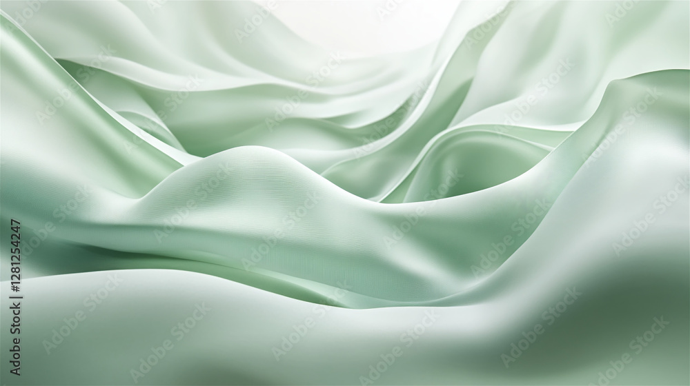 Obraz premium 緑のシルク生地