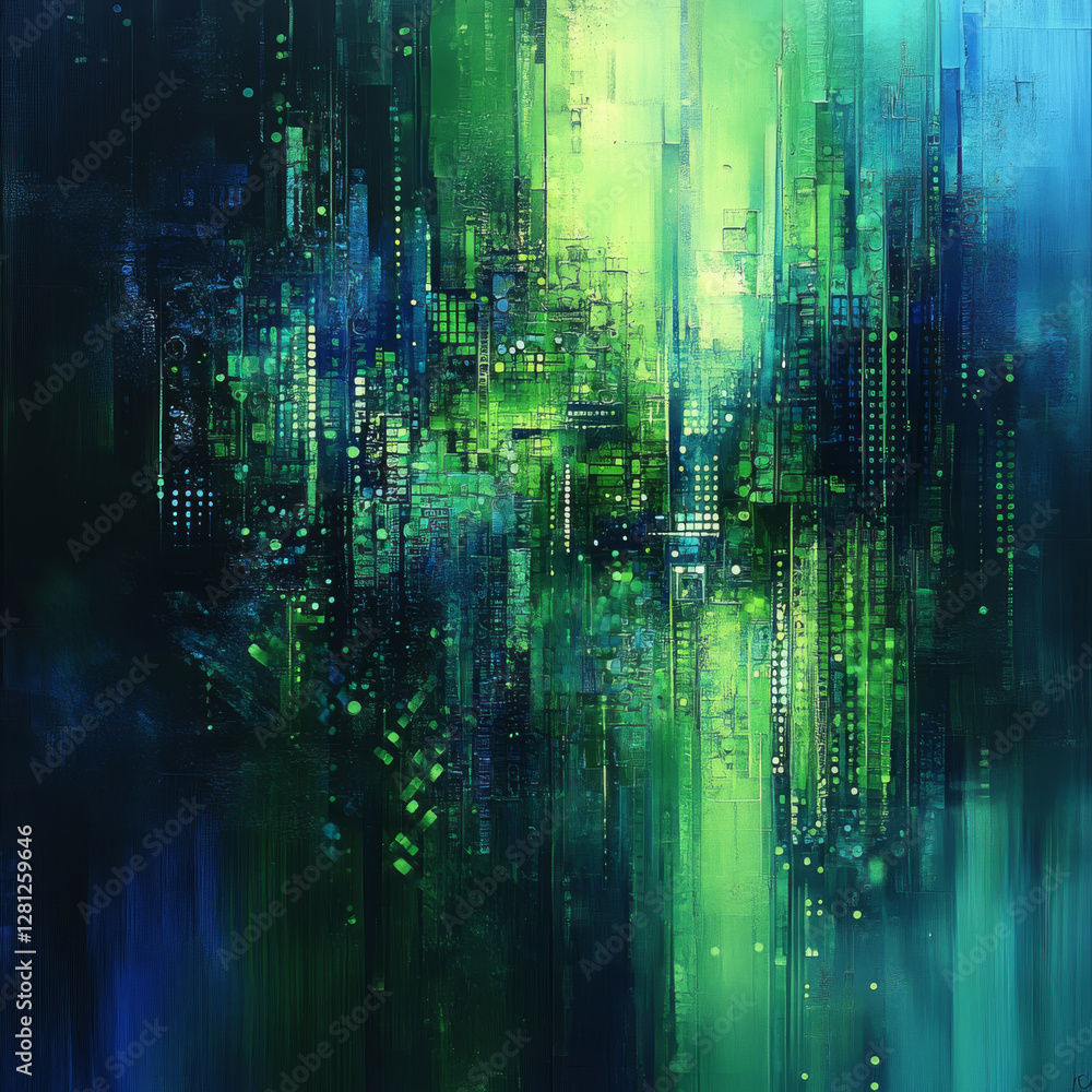 vibrant code composition in shades of blue and green vibrant code composition in shades of blue and green