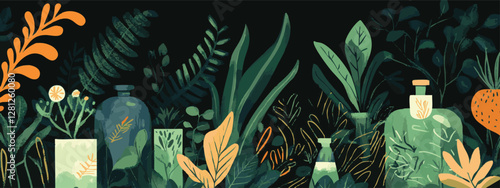 Colorful Terrarium, Simple Shapes and Vibrant Life