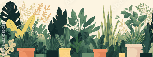 Colorful Terrarium, Simple Shapes and Vibrant Life