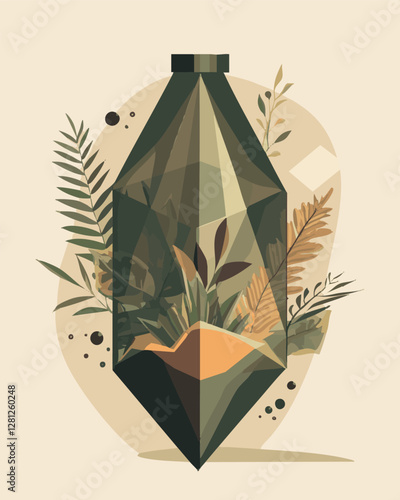 Colorful Terrarium, Simple Shapes and Vibrant Life