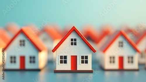 Wallpaper Mural Model Houses Representing Housing Market and Real Estate Investment Torontodigital.ca