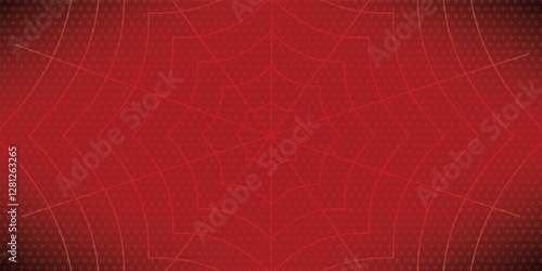 Spider web. Cobweb on Red background. Vector illustration