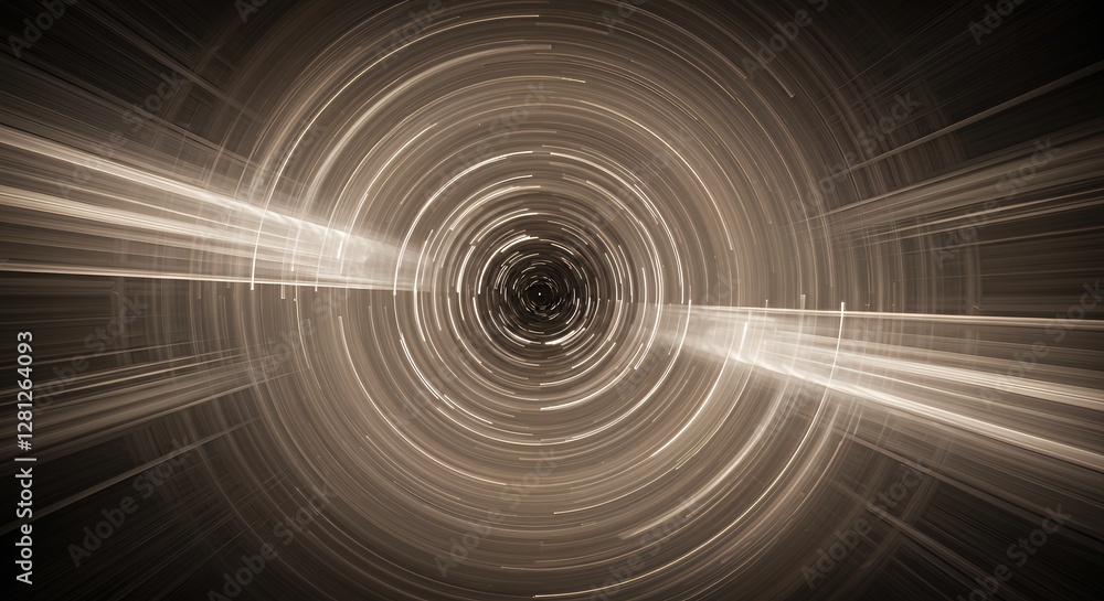 Abstract Light Trails Forming Concentric Circles with Light Streaks Overlay Abstract Light Trails Forming Concentric Circles with Light Streaks Overlay