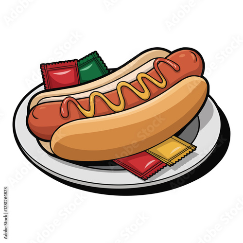 hot dog vector illustration