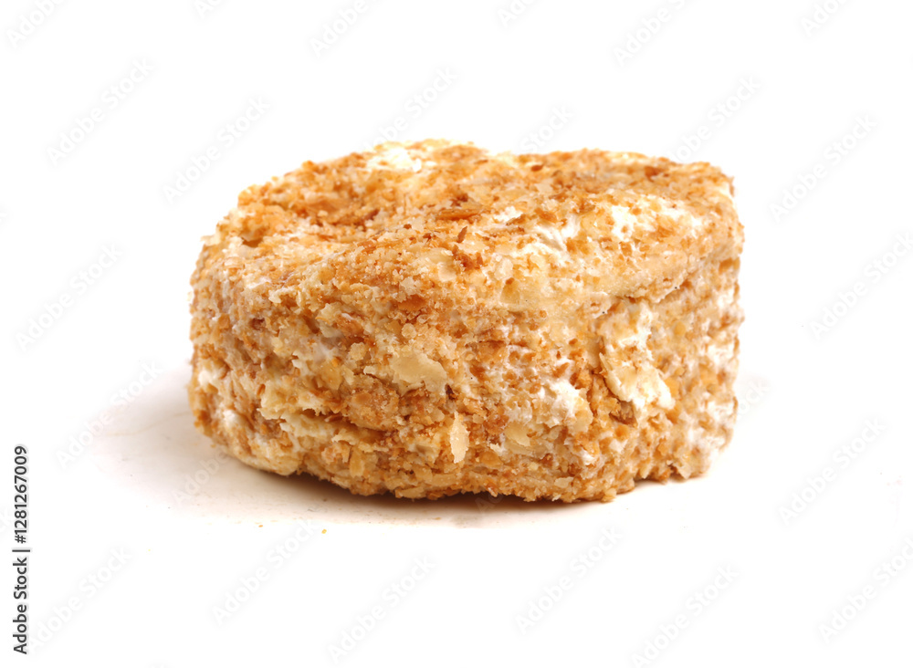 Napoleon cake on white background Napoleon cake on white background