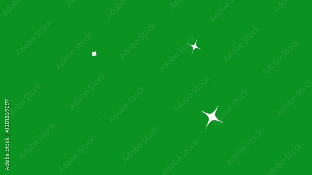 Sparkling Night, Glowing Stars Twinkle on Green Screen Sparkling Night, Glowing Stars Twinkle on Green Screen