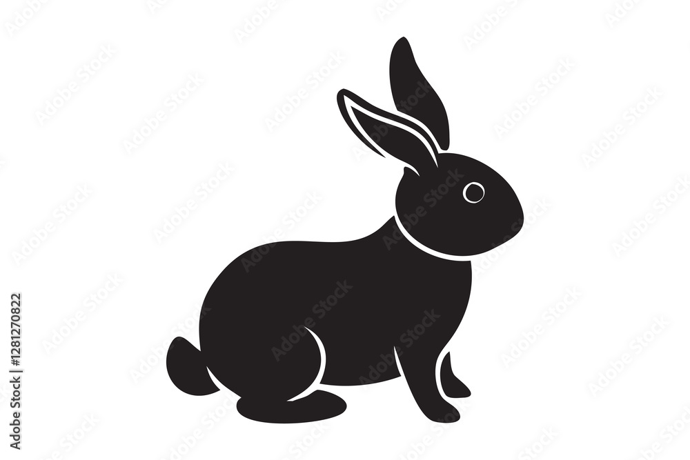 Fototapeta premium rabbit Silhouette Vector, rabbit icon vector, rabbit bunny Vector illustration