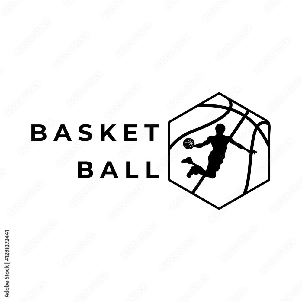 Basketball Sports Team logo design template. Basket Player logo design vector Basketball Sports Team logo design template. Basket Player logo design vector