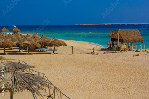 Foto beautiful view of eden island  in red sea in hurgada , Egypt