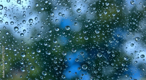 water drops on glass