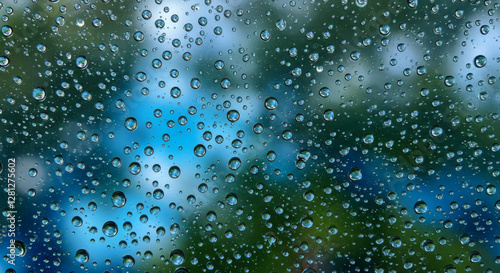 water drops on glass