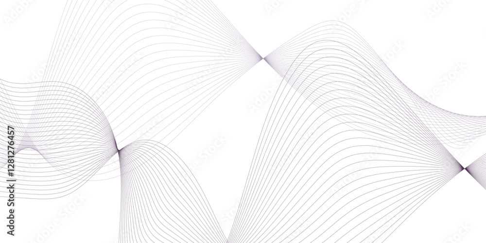 Fototapeta premium Abstract grey, white smooth element swoosh speed wave modern stream transparent background. Abstract wave line for banner, template, wallpaper background with wave design. Vector illustration