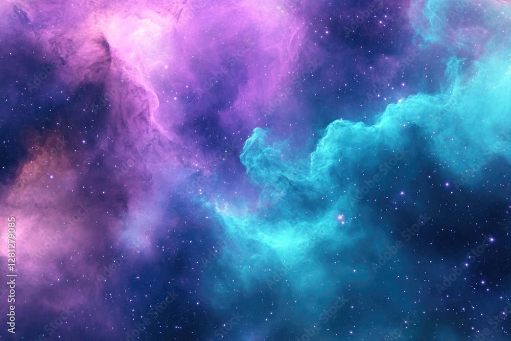 Naklejka premium detailed close-up view of vibrant abstract galaxy texture with swirling colors representing cosmic dust and stars showcasing