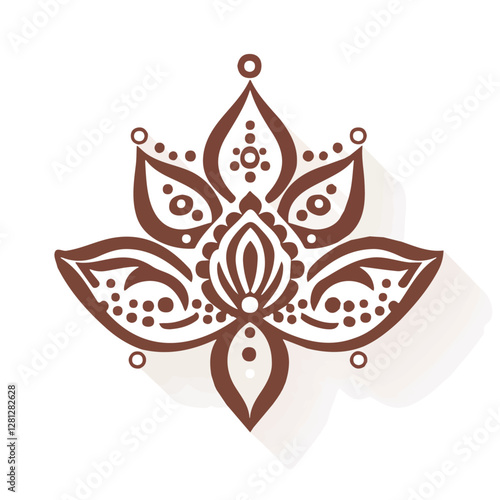 2D flat vector illustration Henna icon isolated on a white background.

