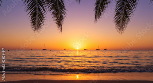 sunset on the beach
