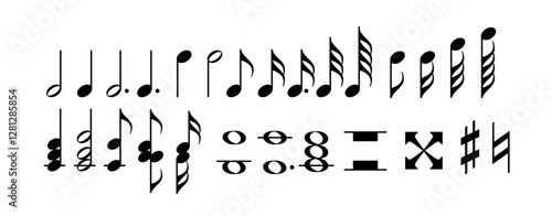 Musical notation symbols set. Vector illustration