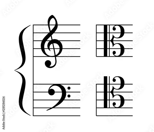 Musical notation symbols. Vector illustration