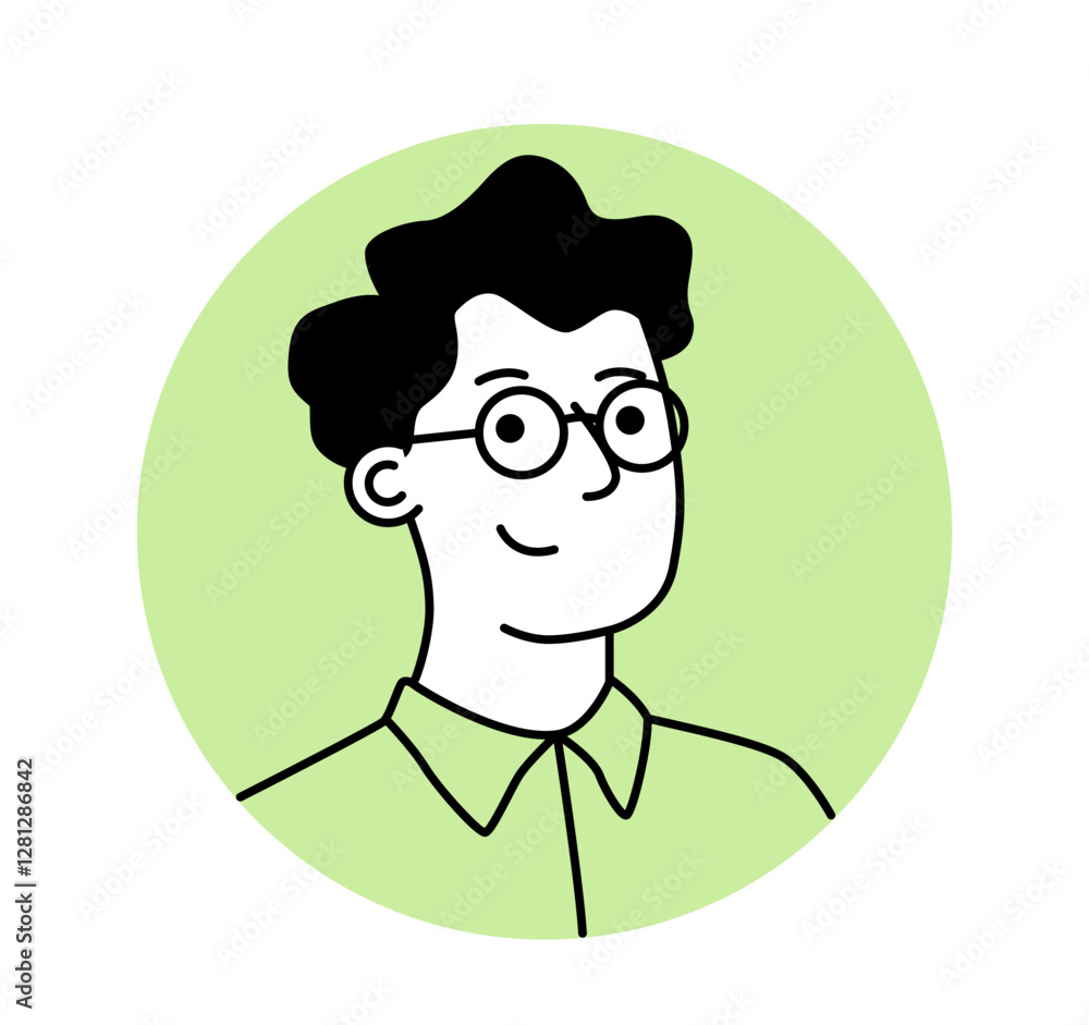 Smiling man with glasses illustration. Vector illustration Smiling man with glasses illustration. Vector illustration