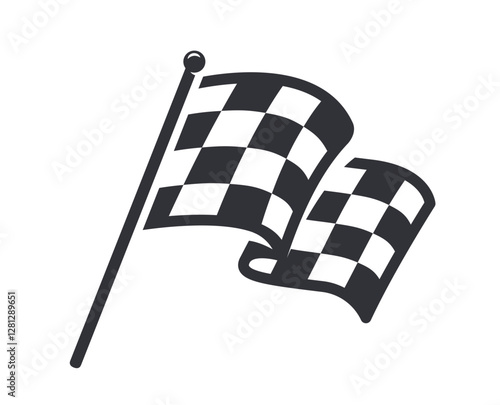 Checkered racing flag icon. Vector illustration