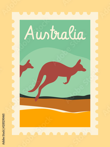Australian postage stamp design. Vector illustration