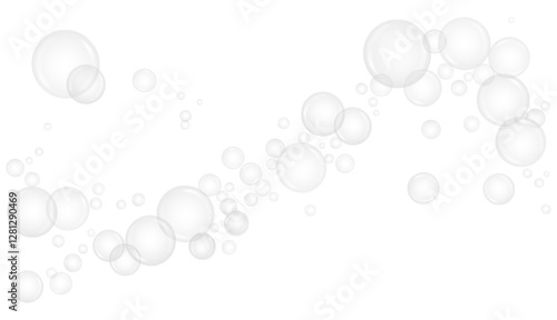 realistic transparent soap bubble effect with a fizzy, effervescent texture. Perfect for water, soda, and champagne designs, featuring floating bubbles, underwater clarity, and a fresh, clean look.