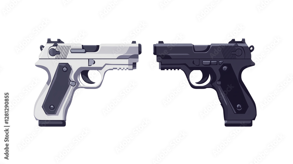 a pistol icon isolated on a transparent background a pistol icon isolated on a transparent background