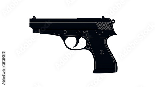 Wallpaper Mural a pistol icon isolated on a transparent background Torontodigital.ca