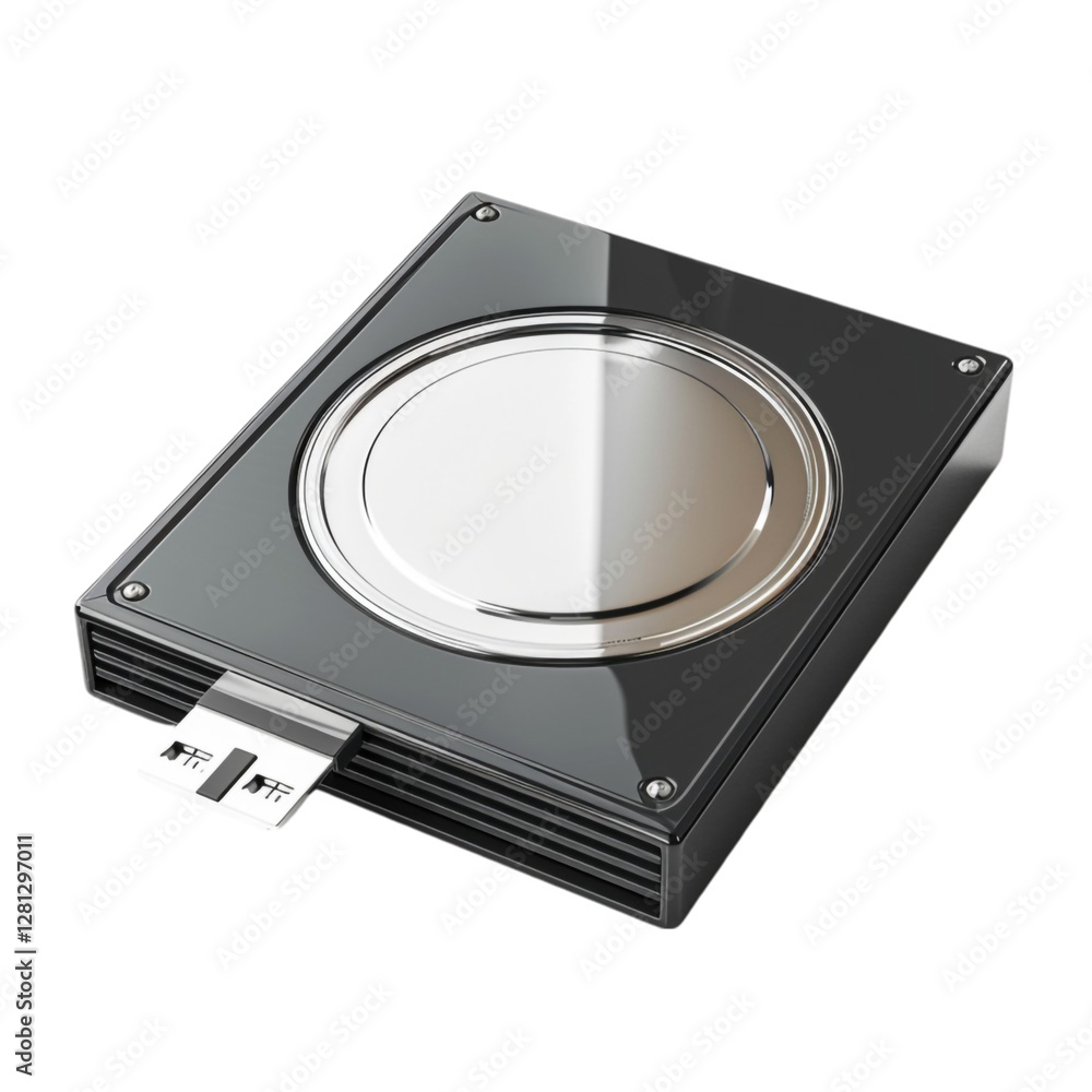 3D External Hard Drive Isolated on Transparent Background 3D External Hard Drive Isolated on Transparent Background