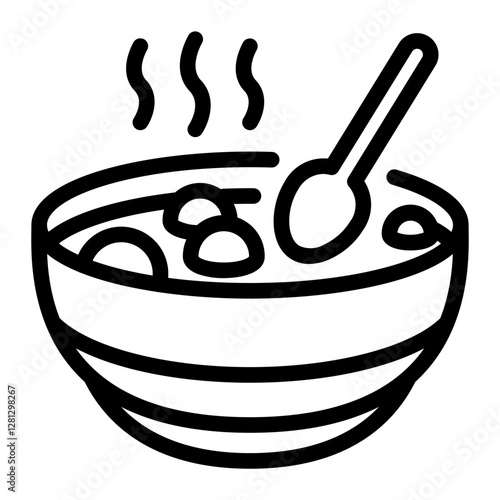 This Soup icon is suitable for Restaurant Menu, Food, etc