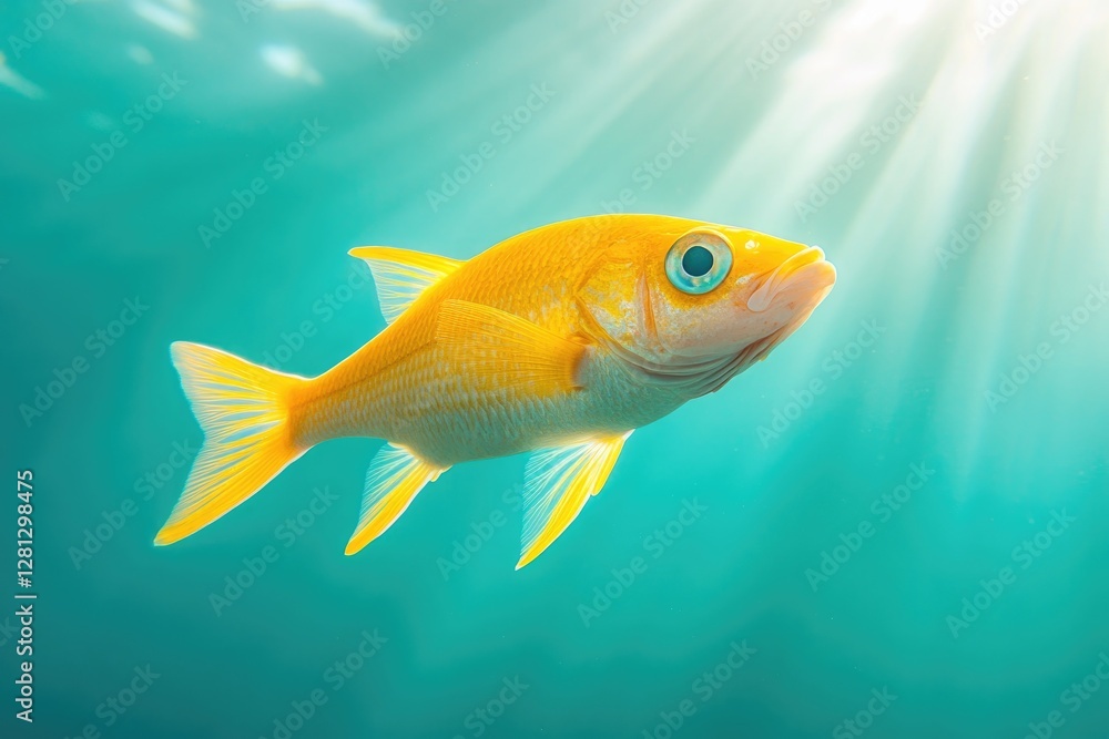 Naklejka premium diverse array of vibrant freshwater fish swims gracefully in clear water creating mesmerizing aquatic ballet