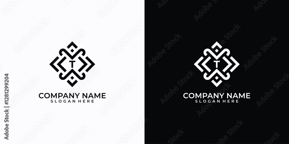 Luxury ornament logo with letter t Luxury ornament logo with letter t
