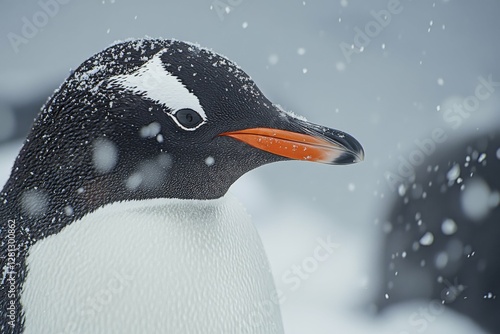 Wallpaper Mural Penguin Face. Closeup Portrait of Gentoo Penguin in Antarctic Peninsula Torontodigital.ca