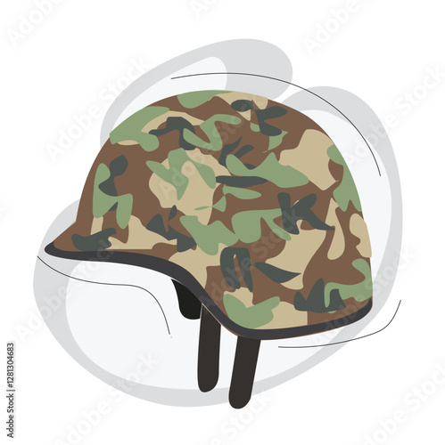  Army Symbol. Soldier Helmet Design Template for Military, Defense and Safety Concept