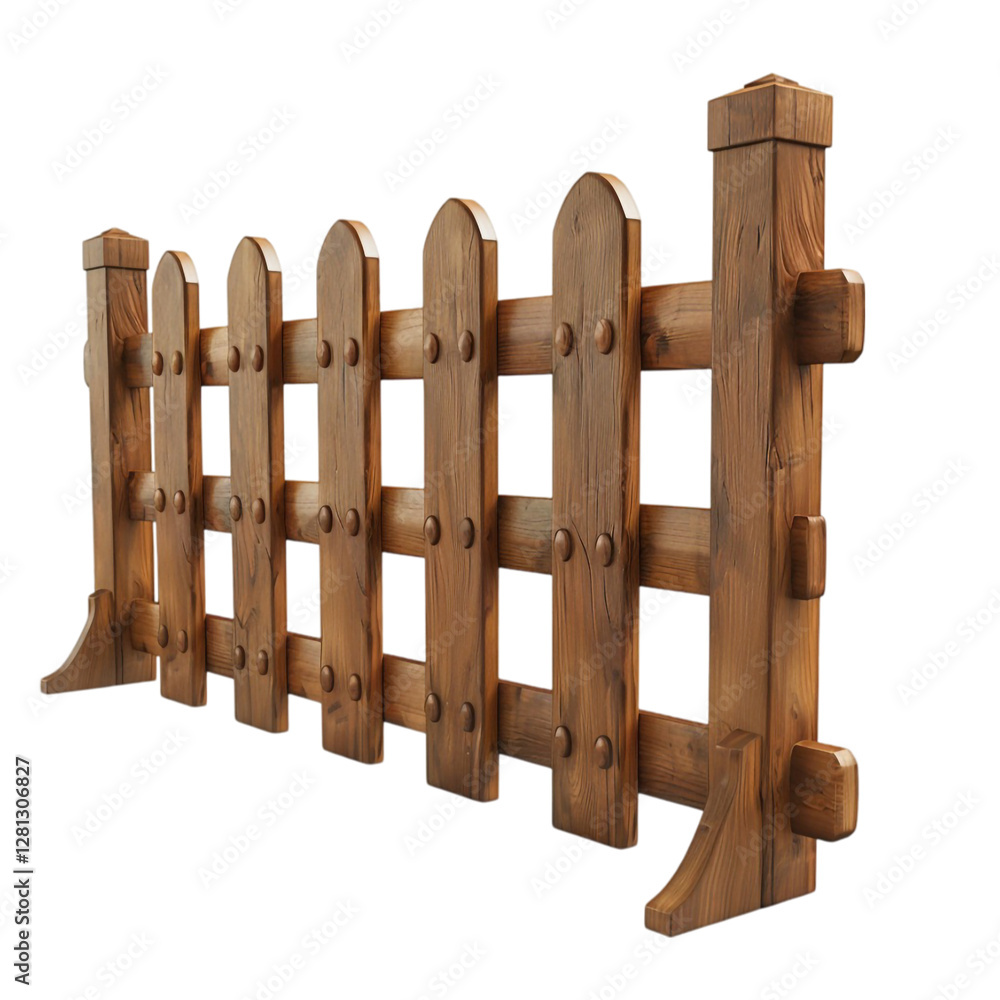 3D Fence Isolated on Transparent Background 3D Fence Isolated on Transparent Background