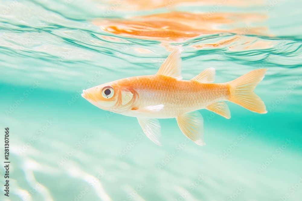 Naklejka premium tranquil freshwater fish swims gracefully through clear waters