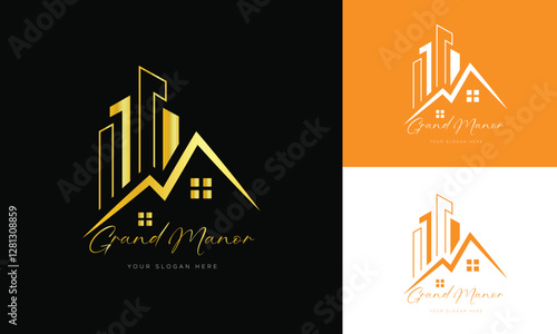  Luxury Real Estes gold color logo template