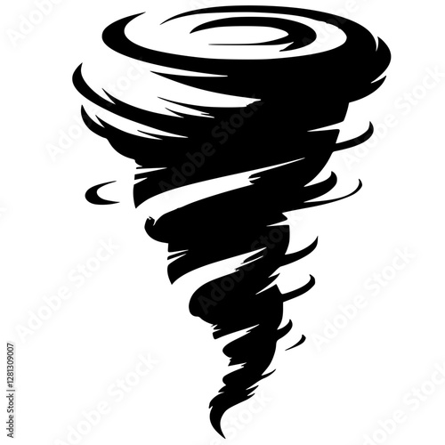 Silhouette of a smoking tornado