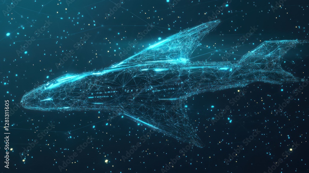 Fototapeta premium Futuristic Aircraft Design Networked Constellation