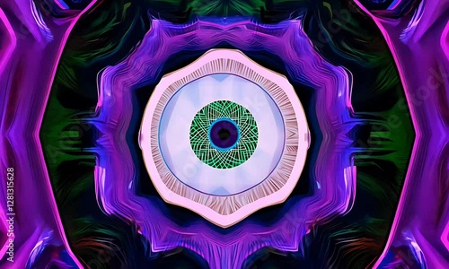 Abstract Purple & Green Eye Animation Loop