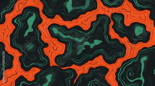 Wallpaper Mural Abstract Swirling Green Orange Pattern Background Texture Torontodigital.ca