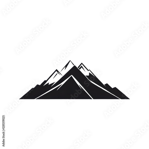 A vector illustration of a mountain silhouette set, featuring rugged grunge textures for a bold and artistic effect. photo