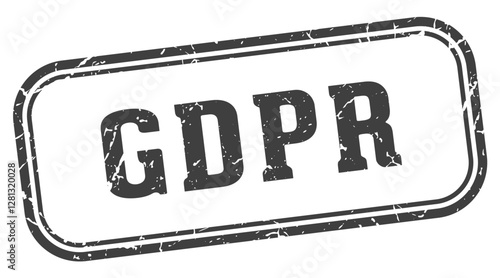 gdpr stamp. gdpr rectangular stamp on white background