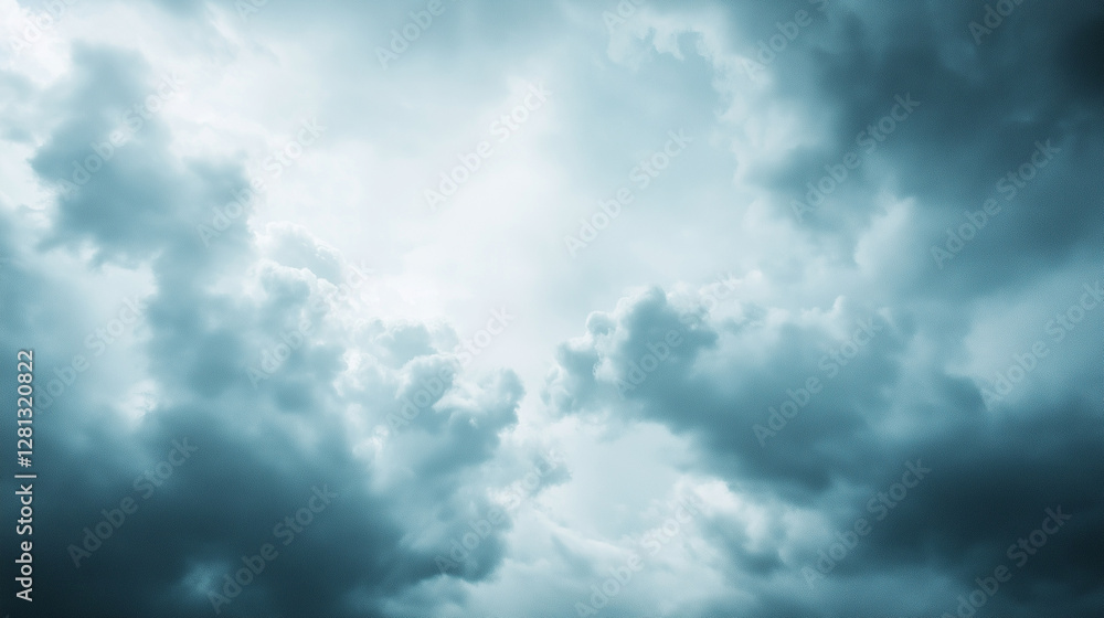Fototapeta premium stormy dark blue clouds thunder sky nature background