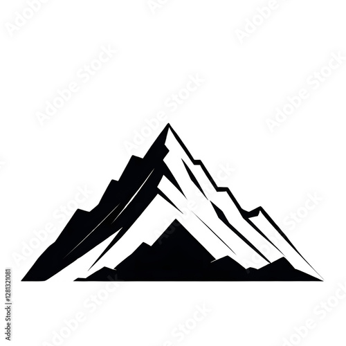 A vector illustration of a mountain silhouette set, featuring rugged grunge textures for a bold and artistic effect.